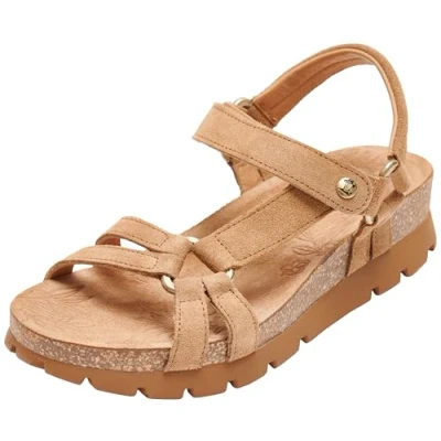 Afbeelding van Panama Jack Sally Sandalen met plateauzool, Dames, Maat: 39, Brown Veloursleer