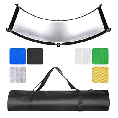 Afbeelding van NEEWER Clamshell lichtreflector, 66 &quot;x 24&quot; gebogen fotografie verlichting reflector zwart zilver wit goud chromakey groen blauw (standaard niet inbegrepen)