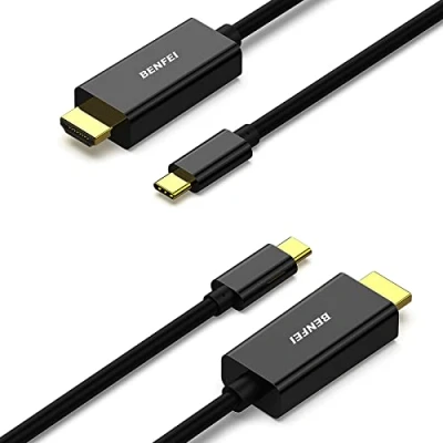 Afbeelding van BENFEI 2 Pack USB C naar HDMI 3 Feet Kabel, Type Thunderbolt 3/4 Compatibel met iPhone 15 Pro/Max, MacBook Pro/Air 2023, iPad Pro, Surface Book 2, Galaxy S23 en meer