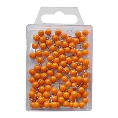 Afbeelding van WEDO 56106 Markeringsnaalden, ronde kopnaalden, naaldlengte 16 mm, kopdiameter 6 100 stuks, oranje