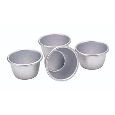 Afbeelding van KitchenCraft Mini Puddingvormen, geanodiseerd aluminium, 7,5 cm, set van 4