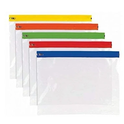 Afbeelding van 10 A4 Plus Rits Pouch Document Portemonnee Diverse Kleuren, Stijlvolle File Storage Zip Bag Waterdicht, Ziplock Houder