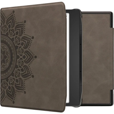 Afbeelding van kwmobile e reader hoesje geschikt voor Pocketbook Era / Color hoes Ereader flip case met standaard Kunstleren cover Opkomende Zon design in grijs