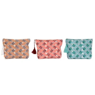 Afbeelding van Reistasje Home ESPRIT Bruin Turkoois Koraal 25 x 5 20 cm (3 Stuks)