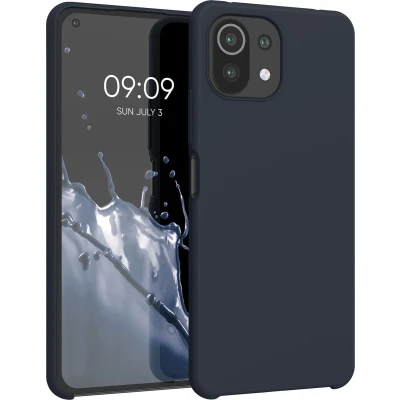 Afbeelding van kwmobile telefoonhoesje geschikt voor Xiaomi 11 Lite (5G) NE / Mi Hoesje met siliconen coating Smartphone case in bosbesblauw