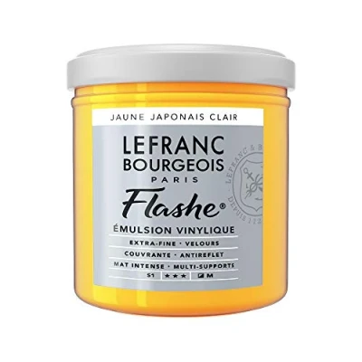 Afbeelding van Lefranc Bourgeois 300542 Flashe acryl en vinylverf, lichtecht, dekkend bestand tegen veroudering 125ml Pot, Japanese Yellow Light
