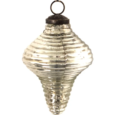 Afbeelding van Clayre &amp; Eef Kerstbal Ø 7 cm Zilverkleurig Glas Kerstdecoratie