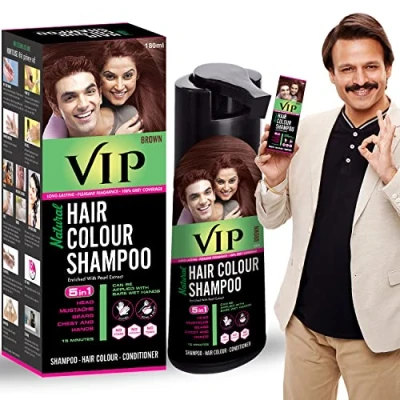 Afbeelding van VIP 5 in 1 hair Colour Shampoo base color (180 ml) BROWN