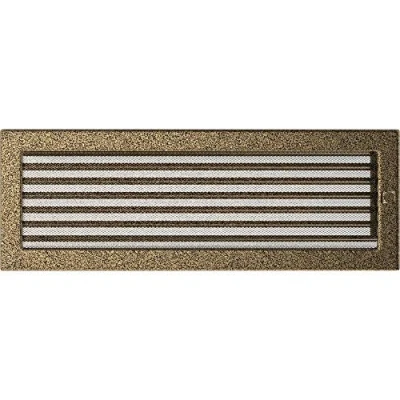 Afbeelding van KRATKI ventilatierooster haardrooster 17cm x 49cm zwart goud met lamellen