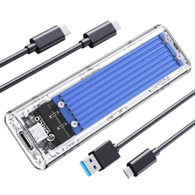 Afbeelding van Orico NVMe M.2 SSD behuizing 10Gbps Transparant Blauw aluminium
