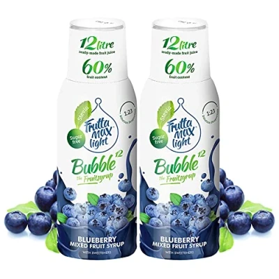 Afbeelding van 2 x Light Low Carb Fitness Siroop van FruttaMax Nul Suiker Met Stevia 50 60% fruitinhoud (2 500ml) Bosbes Light)