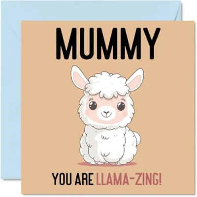 Afbeelding van Verjaardagskaarten voor mama lama zing grappige gelukkige verjaardagskaart van zoon dochter, moederdagkaart moeder, 145 mm x grap wenskaarten vrouwen haar