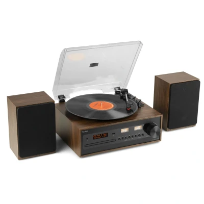 Afbeelding van Audizio Boston Platenspeler met boxen Bluetooth, CD