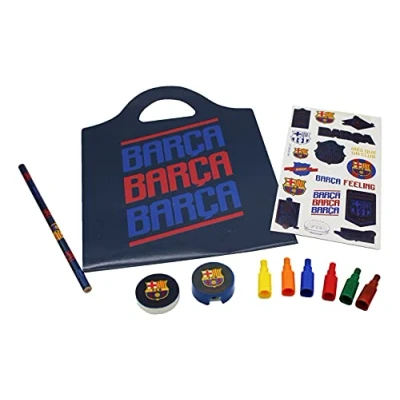 Afbeelding van FC Barcelona Briefpapierset, Aktetas met schoolspullen, Creatieve activiteiten, Officieel product (CyP merken)