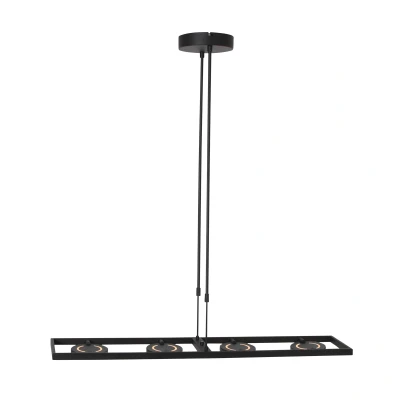Afbeelding van Steinhauer Hanglamp Soleil 4 lichts L 120 cm zwart