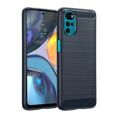 Afbeelding van Motorola Moto G22 Hoesje Siliconen en TPU (zacht) imoshion Softcase/Backcover Donkerblauw Telefoonhoesje
