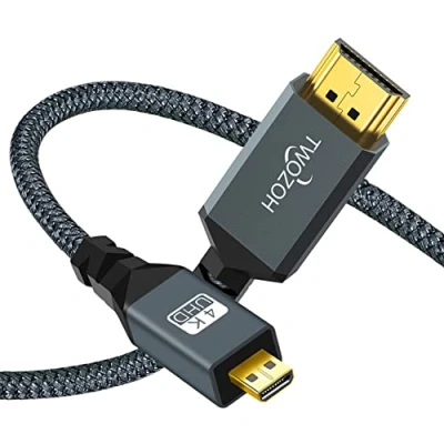 Afbeelding van Twozoh Micro HDMI Kabel 2M, naar met 3D 4K/60Hz full 1080p 2.0a/b 2.0 1.4a voor Raspberry Pi 4, Gopro Hero