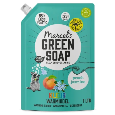 Afbeelding van Marcel&#039;s GR Soap Wasmiddel kleur perzik &amp; jasmijn navulling 1000 Milliliter