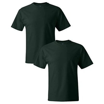 Afbeelding van Hanes Men&#039;s Short Sleeve Beefy T, Deep Forest, XX Large (Pack of 2)