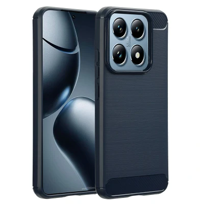 Afbeelding van Xiaomi 14 Hoesje Siliconen en TPU (zacht) imoshion Softcase/Backcover Donkerblauw Telefoonhoesje