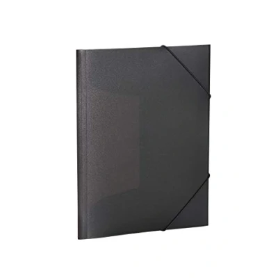 Afbeelding van 3x Elastomappen A4 PP transparent zwart