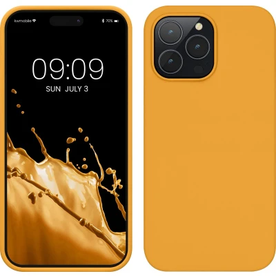 Afbeelding van kwmobile telefoonhoesje geschikt voor Apple iPhone 14 Pro Max Hoesje met siliconen coating Smartphone case in mango