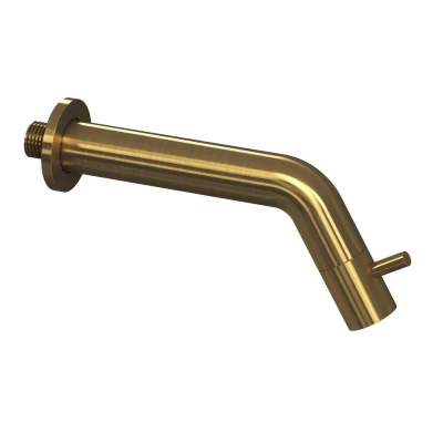 Afbeelding van INK Fonteinkraan 18cm inbouw inkortbaar messing Brushed mat goud Minimalistisch design Tijdloze uitstraling