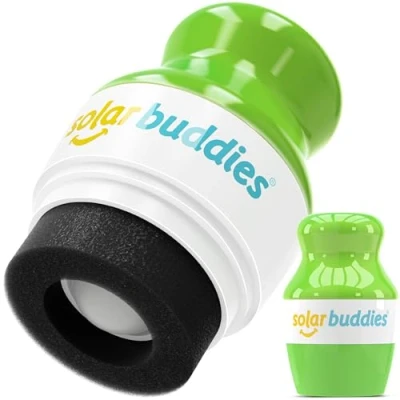 Afbeelding van Solar Buddies Zonnebrandcrème Applicator Volledig groene Herbruikbare roll on sponsapplicator voor zonnebrandcrème, zonnebrand en lotion kinderen, volwassenen gezinnen Bevat 100 ml