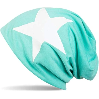Afbeelding van styleBREAKER klassieke muts met sterrenprint, uniseks 04024038, Farbe:turkoois Wit