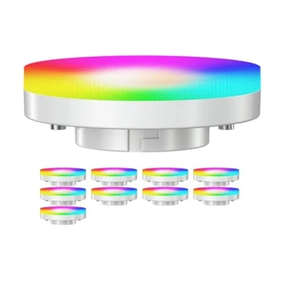 Afbeelding van ledscom.de 10 stuks GX53 LED RGB lampen, warm wit koel (2900 6100 K), 6,6 W, 670lm, 107, Smart Home, WLAN, Alexa, mat