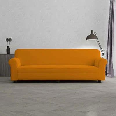 Afbeelding van Italian Bed Linen Bankovertrek, bi elastisch, voor 4 zitsbank, oranje