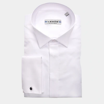 Afbeelding van Ledub smokingoverhemd Ledûb Modern fit New normale wit effen