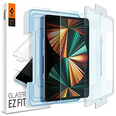 Afbeelding van Spigen Glas.tR EZ Fit Screenprotector compatibel met iPad Pro 12.9 Inch M2 (2022), (2021/2020/2018), Case friendly, Kristalhelder, Responsieve Aanraking, 9H Gehard Glas