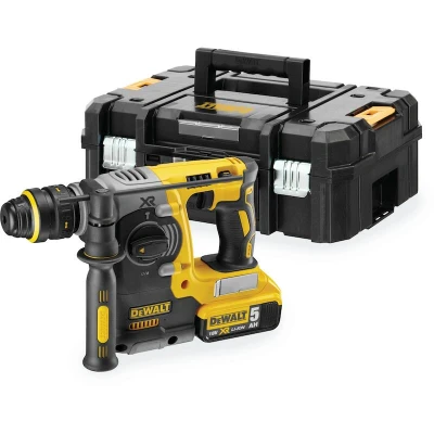 Afbeelding van DeWALT DCH274P2T 18V Li ion accu SDS plus combihamer incl. snelspanboorkop set (2x5.0Ah) in koffer koolborstelloos