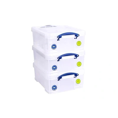 Afbeelding van Really Useful Box 3 x 18 liter 480 390 200 mm voor 93 cd&#039;s / 44 dvd&#039;s transparant