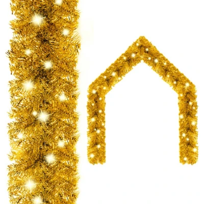 Afbeelding van Kerstslinger met LED lampjes 5 m goudkleurig