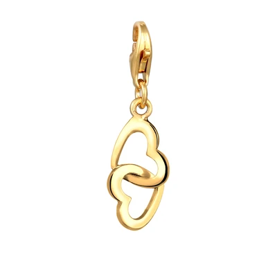Afbeelding van Elli Double Heart Connection Hanger goldcoloured, Dames, Maat: One Size, Gold coloured