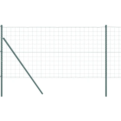 Afbeelding van vidaXL Euro Fence Set van 2 Donkergroen Verpoedercoat staal 25 x 1 m