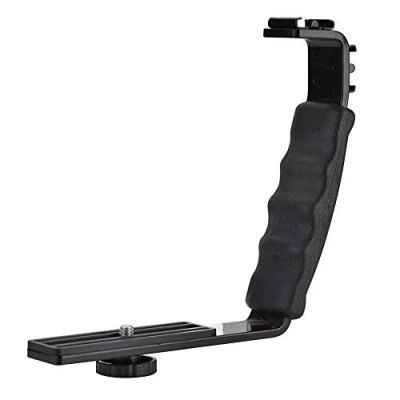Afbeelding van Vbestlife Camera Flash L Beugel Dual Hot Schoenen Houder Mount Adapter DV Microfoon LED Ligh