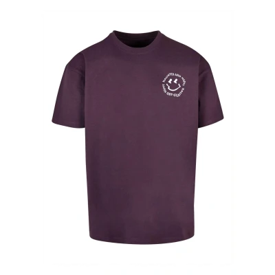 Afbeelding van Merchcode Halloween Haunted AND Happy TEE Tshirt print, Heren, Maat: Large, Purplenight