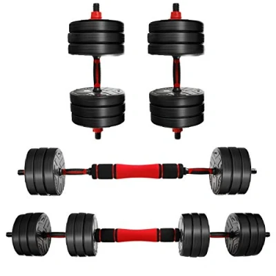 Afbeelding van CCLIFE 2in1 Dumbbell Barbell Set with Handle Adjustable Dumbbells Weights 20 30 40kg Hanteln professionell