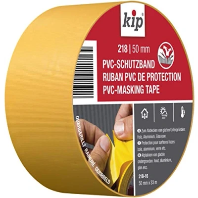 Afbeelding van kip pvc masking tape geribbeld 218 geel 50mm x 33m