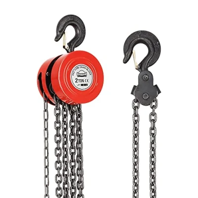 Afbeelding van Handkettingtakel met Zware Haak, 2T Hefhoogte 3,0 M, Rood, DEWINNER