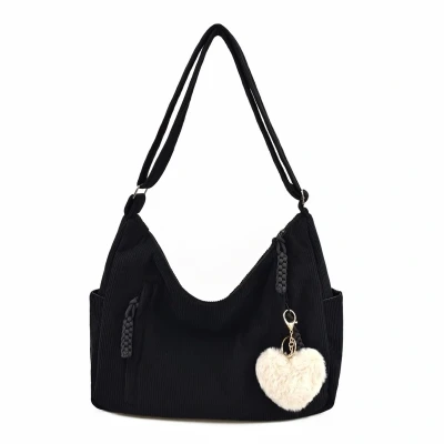 Afbeelding van Ibenzoa® Corduroy Dames Schoudertas met Verstelbare Crossbody Riem voor Dagelijks Gebruik en Reizen