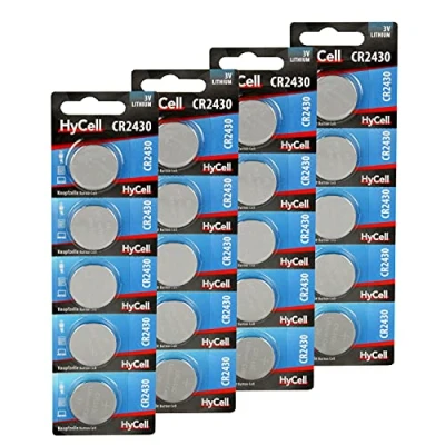 Afbeelding van HyCell CR2430 Knoopcel, 20 stuks, eersteklas kwaliteit, knoopcelbatterij voor dagelijks gebruik in apparaten zoals afstandsbedieningen, autosleutels, rekenmachines, weegschalen enz.