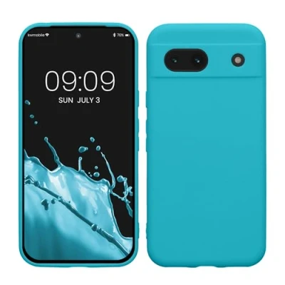 Afbeelding van kwmobile telefoonhoesje geschikt voor Google Pixel 8a Hoesje smartphone Precisie camera uitsnede In ijsblauw