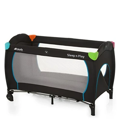 Afbeelding van Hauck Reisbed Sleep N Play Go Plus / voor baby&#039;s en kinderen vanaf de geboorte tot 15 kg 120 x 60 cm licht compact opvouwbaar incl. draagtas wielen slip mehkleurig zwart