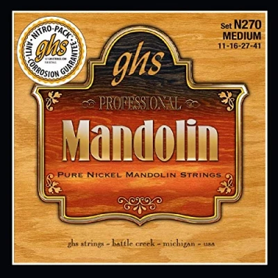 Afbeelding van GHS N270 Pure Nickel Mandolin Medium 11 41 snarenset
