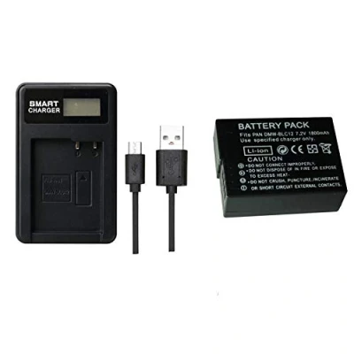 Afbeelding van 1 stks 1800 mAh PAN DMW BLC12 Batterij Met LCD Enkele Batterijlader voor Panasonic Lumix FZ1000, FZ200, FZ300, G5, G6, G7, GH2, DMC GX8