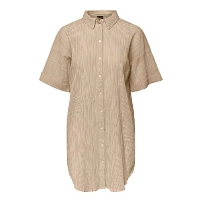 Afbeelding van Pieces MET Korte Mouwen Longline Overhemdblouse, Dames, Maat: XL, Irish cream
